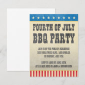  vierde juli Amerikaanse BBQ Party Kaart (Voorkant / Achterkant)