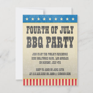 vierde juli Amerikaanse BBQ Party Kaart