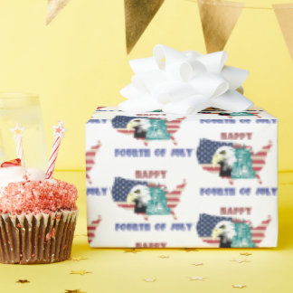 Vierde juli Amerikaanse Freedom Eagle Illustratie Cadeaupapier
