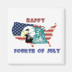 Vierde juli Amerikaanse Freedom Eagle Illustratie Magneet