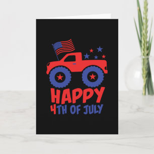 Vierde juli Amerikaanse Kinder Monster Truck Kaart
