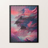 Vierde juli Amerikaanse vlag digitale abstracte ku Legpuzzel (Verticaal)