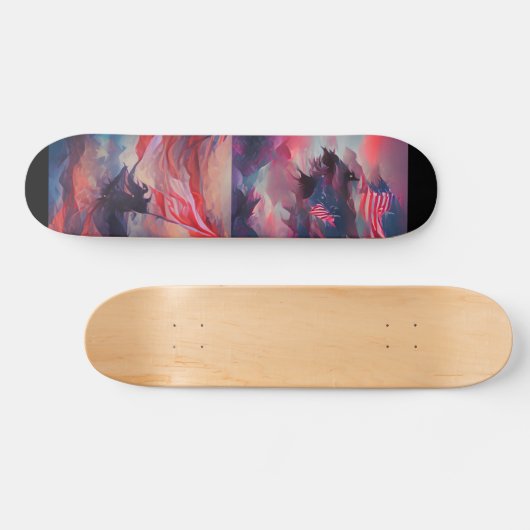 Vierde juli Amerikaanse vlag digitale abstracte ku Persoonlijk Skateboard (Horizontaal)