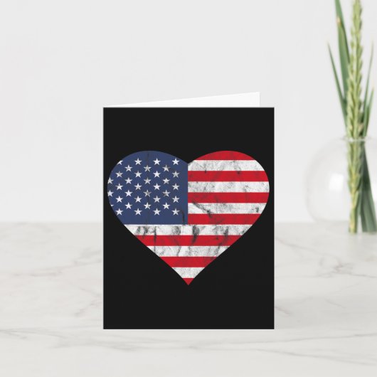 Vierde juli Amerikaanse vlag hartverwarmingstoest Kaart (Voorkant)
