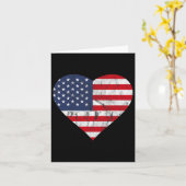 Vierde juli Amerikaanse vlag hartverwarmingstoest Kaart (Gele Bloem)