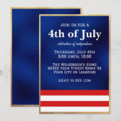 Vierde juli Amerikaanse vlag op blauwe Folie Kaart (Voorkant / Achterkant)