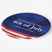 Vierde juli Amerikaanse vlag op blauwe Folie Papieren Bordje (Gekanteld)