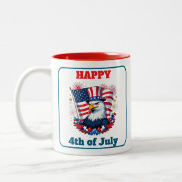 Vierde Juli Amerikaanse Vlag Vuurwerk Trends 2026 Tweekleurige Koffiemok