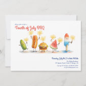Vierde Juli BBQ Mascottes | Onafhankelijkheidsdag Kaart (Voorkant)
