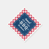 Vierde juli BBQ Navy Red Gingham Custom Servet (Hoek)