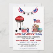 Vierde Juli BBQ Onafhankelijkheidsdagfeest Kaart (Voorkant)