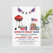 Vierde Juli BBQ Onafhankelijkheidsdagfeest Kaart (Staand voorkant)