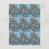 VIERDE JULI BLUEBIRD TWEET, AMERIKAANSE VLAG VS FEESTDAGENKAART (Voorkant)