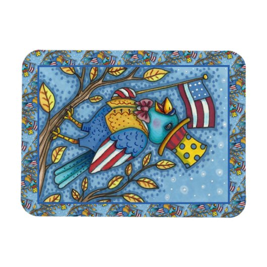 VIERDE JULI BLUEBIRD TWEET, AMERIKAANSE VLAG VS MAGNEET (Horizontaal)