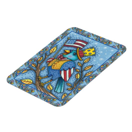 VIERDE JULI BLUEBIRD TWEET, AMERIKAANSE VLAG VS MAGNEET (Linkerzijde)