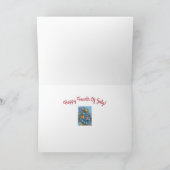 VIERDE JULI BLUEBIRD TWEET, AMERIKAANSE VLAGVERKLA FEESTDAGEN KAART (Binnen)