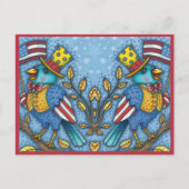 VIERDE JULI BLUEBIRD TWEET, AMERIKAANSE VLAGVERKLA FEESTDAGENKAART (Voorkant)