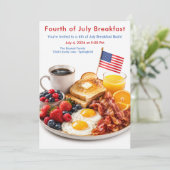 Vierde Juli-breakfast - Patriottische brunch Kaart (Staand voorkant)