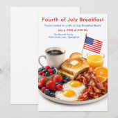 Vierde Juli-breakfast - Patriottische brunch Kaart (Voorkant / Achterkant)