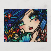 Vierde juli Briefkaart van de vlag Star Mermaid Fa (Voorkant)