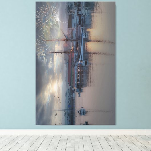 Vierde juli canvas afdruk (Insitu (Houten vloer))