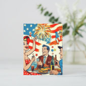  Vierde juli Comics Briefkaart (Staand voorkant)