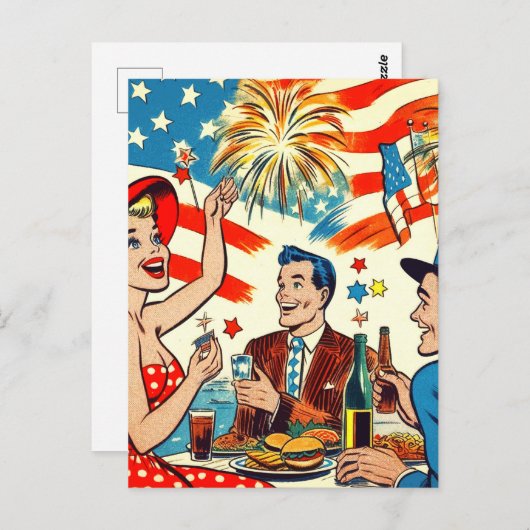  Vierde juli Comics Briefkaart (Voorkant / Achterkant)