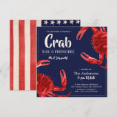  vierde juli Crab Boil Summer Party Kaart (Voorkant / Achterkant)