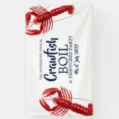 vierde juli Crawfish Boil Summer Party Spandoek (Verticaal)