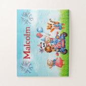 Vierde juli Custom Child Name Puzzel (Verticaal)