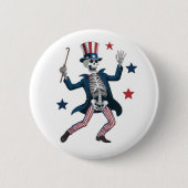 Vierde Juli Dansend Skelet Ronde Button 5,7 Cm (Voorkant)