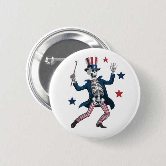 Vierde Juli Dansend Skelet Ronde Button 5,7 Cm (Voorkant /achterkant)
