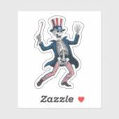 Vierde Juli Dansend Skelet Sticker (Vel)