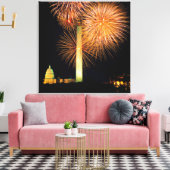 Vierde juli, de Vertoning van het Vuurwerk, Veldli Canvas Afdruk (Insitu (Woonkamer))