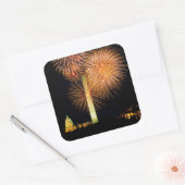 Vierde juli, de Vertoning van het Vuurwerk, Veldli Vierkante Sticker (Envelop)