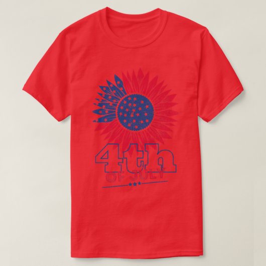 vierde juli de vlaamse vlag van de vs : zonnebloem t-shirt (Design voorkant)