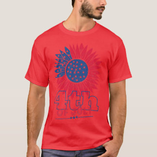 vierde juli de vlaamse vlag van de vs : zonnebloem t-shirt
