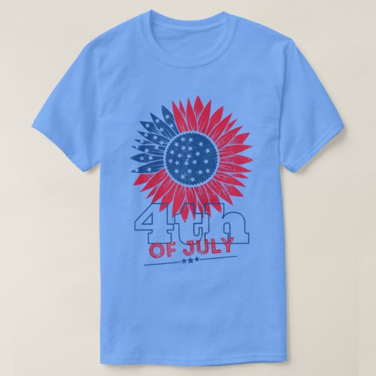 vierde juli de vlaamse vlag van de vs : zonnebloem t-shirt (Design voorkant)