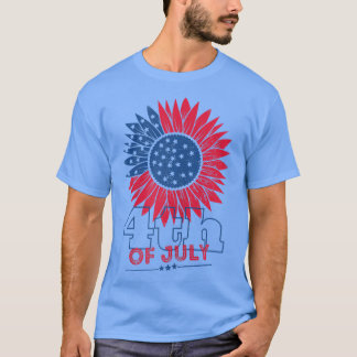 vierde juli de vlaamse vlag van de vs : zonnebloem t-shirt