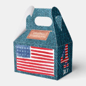 Vierde juli Denim Blue Favor Box Bedankdoosjes (Voorkant Zijde)