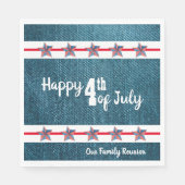 Vierde juli Denim Paper Napkin Servet (Voorkant)