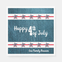 Vierde juli Denim Paper Napkin Servet