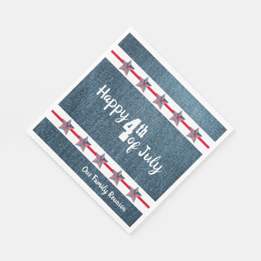 Vierde juli Denim Paper Napkin Servet (Hoek)