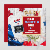 Vierde juli Digitale zwangerschapsaankondiging Aankondiging (Voorkant / Achterkant)