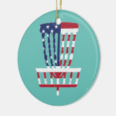 Vierde juli Disc Golf Basket American USA vlag Keramisch Ornament (Links)