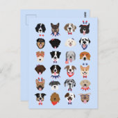 Vierde juli Dog Faces Briefkaart (Voorkant / Achterkant)