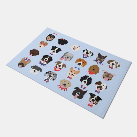 Vierde juli Dog Faces Deurmat (Schuin)