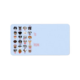 Vierde juli Dog Faces Etiket