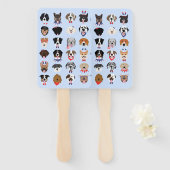 Vierde juli Dog Faces Handwaaier (Voorkant en achterkant)