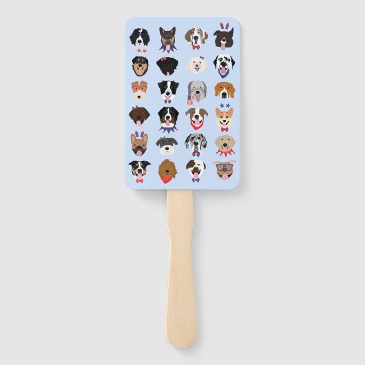 Vierde juli Dog Faces Handwaaier (Achterkant)